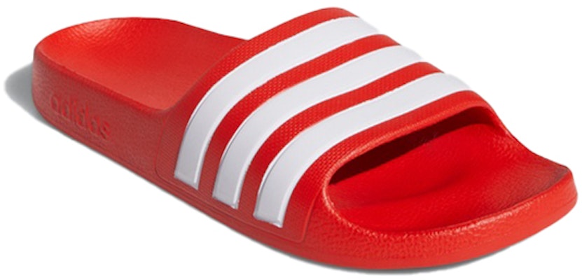 (Youth) adidas Adilette Aqua Slides Red/White EF1750 Lookbook (Youth) adidas Adilette Aqua Slides Red/White EF1750