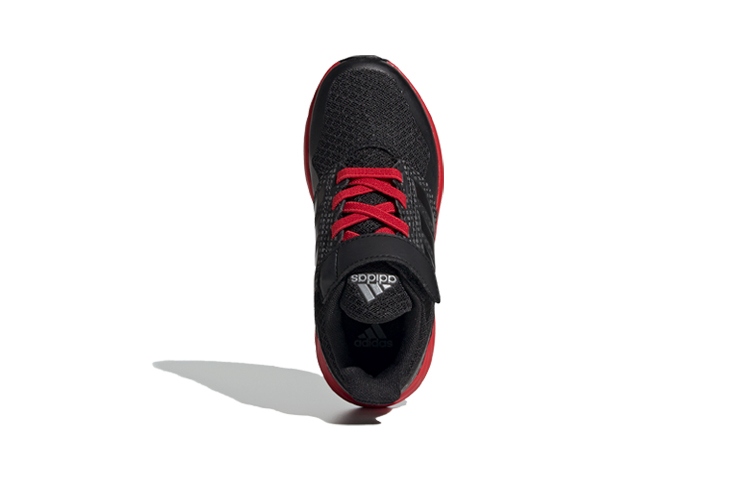 Shop 中童 adidas Fortafaito El K 低幫 兒童跑步鞋 黑紅