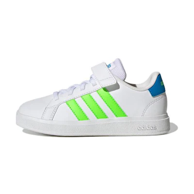(Youth) adidas Grand Court 2.0 Elastic Lace 'White Solar Green'