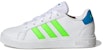 (JR) adidas Grand Court 2.0 Kasut Tenis Gaya Hidup 'Putih Solar Hijau' GW6505