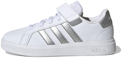 (Youth) adidas Grand Court 2.0 Little Kid 'White Matte Silver' GW6516 (Youth) adidas Grand Court 2.0 Little Kid 'White Matte Silver' GW6516