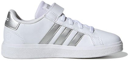 (JR) アディダス グランドコート 2.0 (キッズ) ホワイト/マットシルバー GW6516 Order (JR) アディダス グランドコート 2.0 (キッズ) ホワイト/マットシルバー GW6516