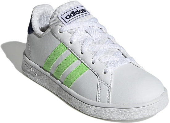(Youth) adidas Grand Court Base Shoes 'Cloud White Solar Green' GX5743 Lookbook (Youth) adidas Grand Court Base Shoes 'Cloud White Solar Green' GX5743