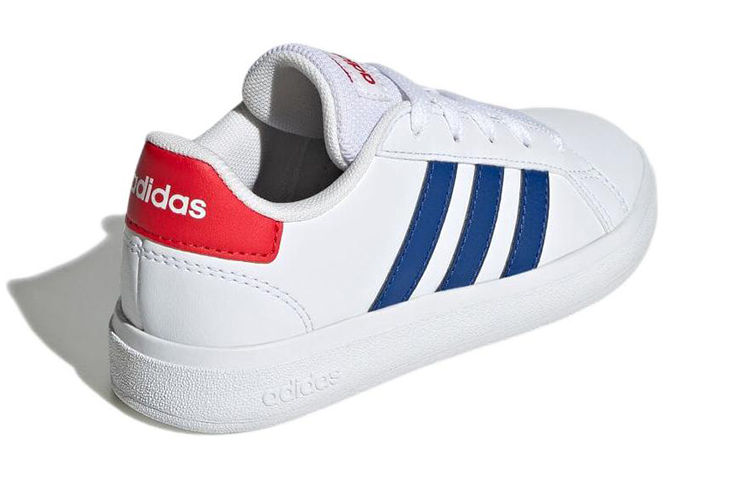 Shop (JR) adidas Grand Court Baskets Tennis Blanc Bleu Rouge Lifestyle Lace-Up. GW6504