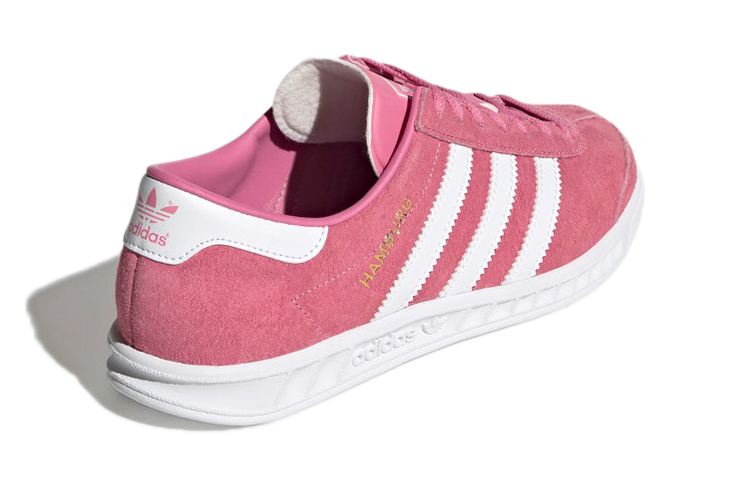 Shop 大童 adidas originals Hamburg J 低筒 兒童板鞋 玫瑰粉