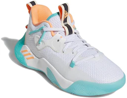 Lookbook 兒童 adidas Harden Stepback 3 K 耐磨實戰籃球鞋 白藍橙