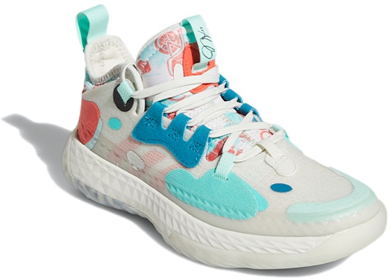 (JR) adidas Harden Vol. 5 J 'Blanco Verde Rojo' FZ5454 Lookbook (JR) adidas Harden Vol. 5 J 'Blanco Verde Rojo' FZ5454