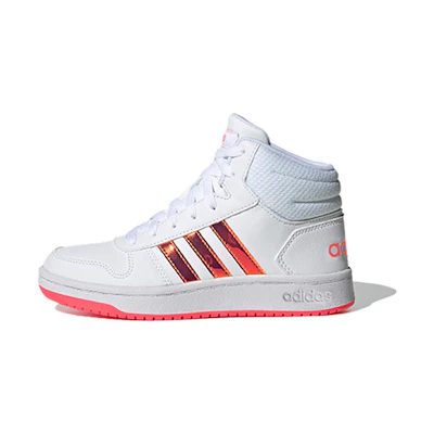 (Youth) adidas Hoops 2.0 Mid J 'White Signal Pink'