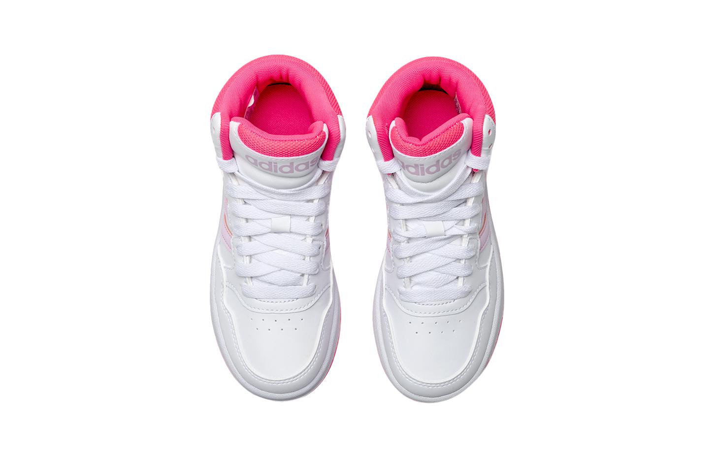 Shop (JR) adidas Hoops 3.0 Mid ''Blanc Orchidée Fusion'' IF2722