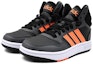 Shop (JR) adidas Hoops 3.0 Mid Kasut 'Hitam Kelabu Jingga' HQ4492