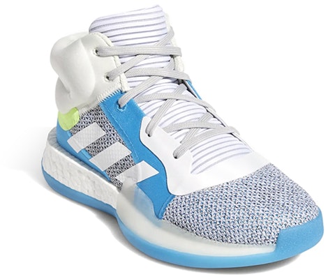 GS大童 adidas Marquee Boost 減震平衡 高筒復古籃球鞋 藍灰 Lookbook GS大童 adidas Marquee Boost 減震平衡 高筒復古籃球鞋 藍灰
