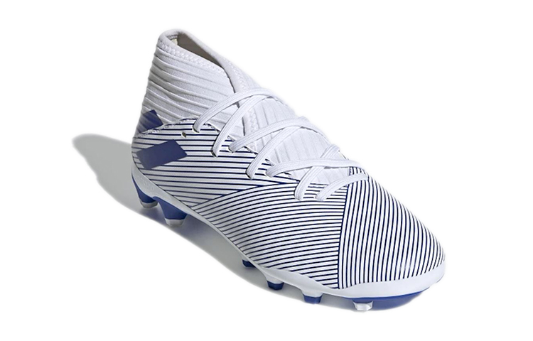 Lookbook 兒童 adidas Nemeziz 19.3 MG 耐磨舒適 中筒足球鞋 白藍