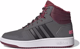 (Youth) adidas neo Hoops 2.0 Mid 'Grey Black Screaming Pink' GZ7796 (Youth) adidas neo Hoops 2.0 Mid 'Grey Black Screaming Pink' GZ7796
