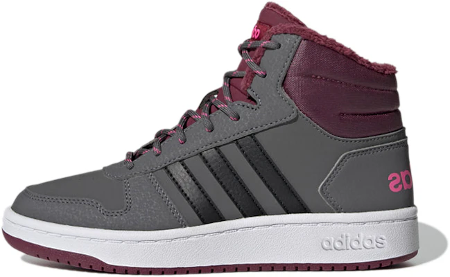 (JR) adidas neo Hoops 2.0 Mid 'Abu Hitam Screaming Pink' GZ7796 Buy (JR) adidas neo Hoops 2.0 Mid 'Abu Hitam Screaming Pink' GZ7796