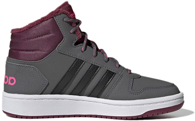 (JR) adidas neo Hoops 2.0 Mid 'Abu Hitam Screaming Pink' GZ7796 Order (JR) adidas neo Hoops 2.0 Mid 'Abu Hitam Screaming Pink' GZ7796