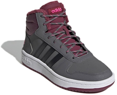 (JR) adidas neo Hoops 2.0 Mid 'Abu Hitam Screaming Pink' GZ7796 Lookbook (JR) adidas neo Hoops 2.0 Mid 'Abu Hitam Screaming Pink' GZ7796
