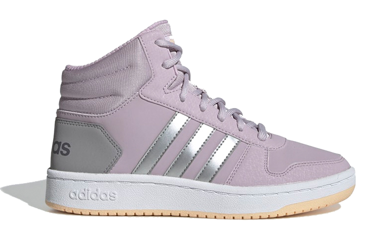 (Youth) adidas neo Hoops 2.0 Mid K Shoes Purple/Silver 圖 2