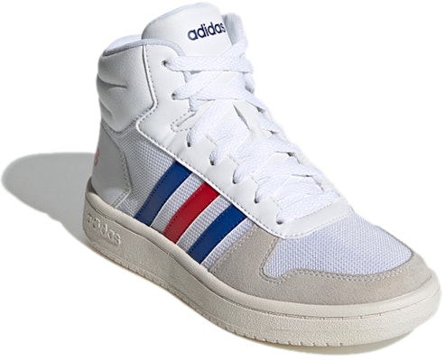 (JR) 阿迪达斯NEO Hoops Mid 2.0 '白蓝红' FW9121 Lookbook (JR) 阿迪达斯NEO Hoops Mid 2.0 '白蓝红' FW9121