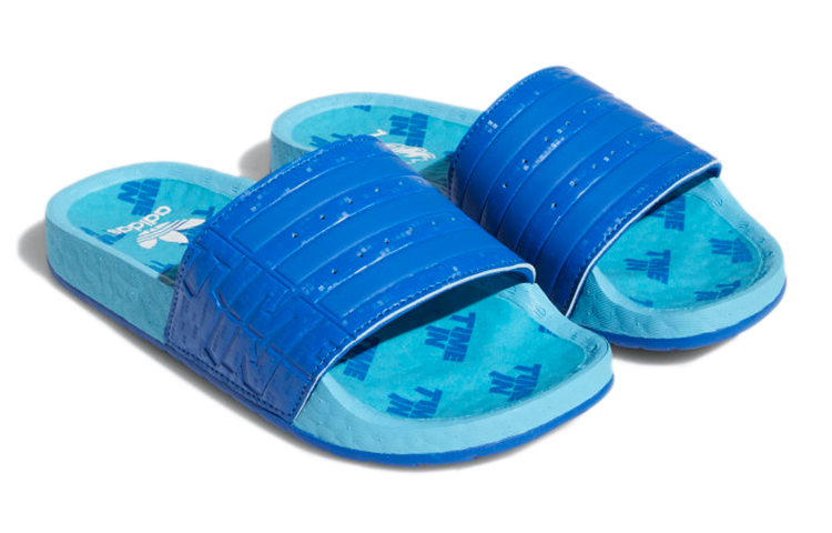 Shop (JR) adidas Ninja Time In x Originals Adilette Boost 'Ocean Blue' Biru Laut GZ3763