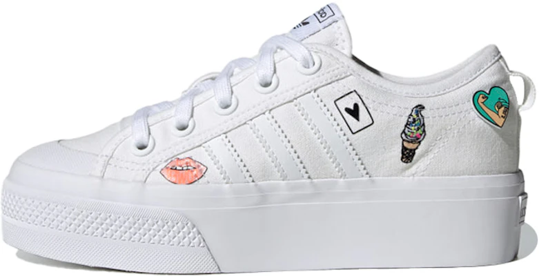 大童 adidas originals NIZZA J 低幫 兒童板鞋 白色 Buy 大童 adidas originals NIZZA J 低幫 兒童板鞋 白色