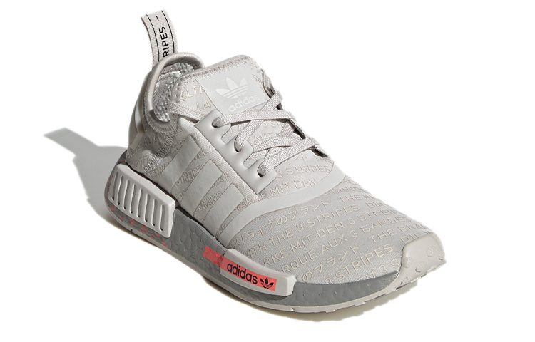 (Youth) adidas NMD_R1 J 'All Over Print - Light Grey Signal Pink' 圖 3