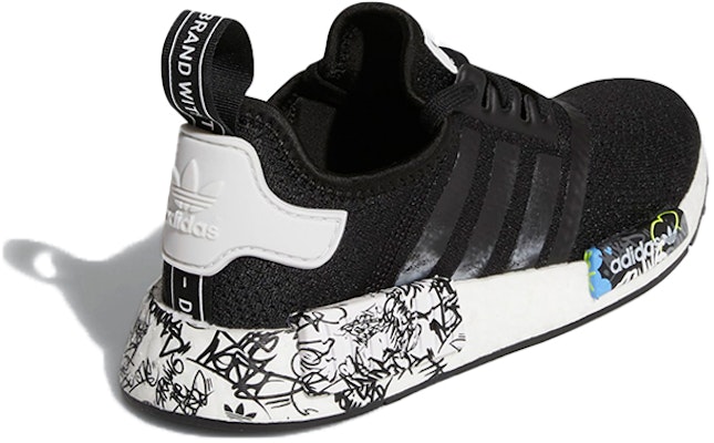 (JR) 阿迪达斯 NMD_R1 J '黑色涂鸦' EH1383 Shop (JR) 阿迪达斯 NMD_R1 J '黑色涂鸦' EH1383