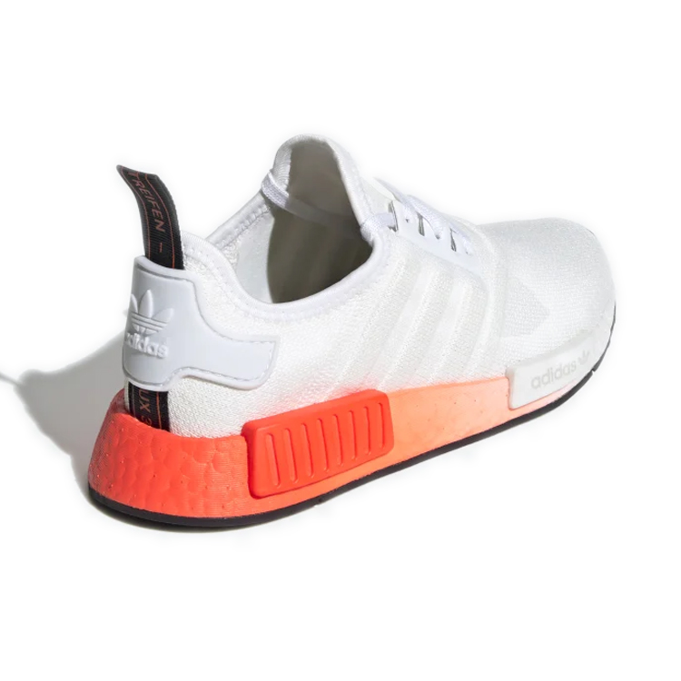 Lookbook (JR) NMD_R1 J フェーディンググリッチ (白/ソーラーレッド) EF5860