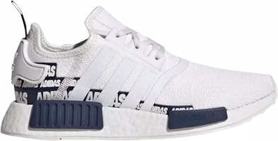 (Youth) adidas NMD_R1 J 'Wordmark Heel Stripe - Crystal White Navy' S42838 (Youth) adidas NMD_R1 J 'Wordmark Heel Stripe - Crystal White Navy' S42838
