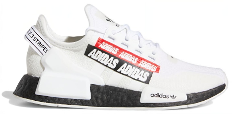 (Youth) adidas NMD_R1 V2 J 'Overbranded - Cloud White' H02539 Order (Youth) adidas NMD_R1 V2 J 'Overbranded - Cloud White' H02539
