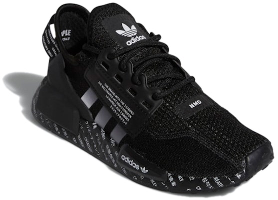 (Youth) adidas NMD_R1 V2 J 'Script - Black' GX1123 Lookbook (Youth) adidas NMD_R1 V2 J 'Script - Black' GX1123