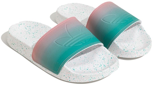 (Youth) adidas Originals Adilette Lite Slides 'Pink White Teal' GX2104 Lookbook (Youth) adidas Originals Adilette Lite Slides 'Pink White Teal' GX2104