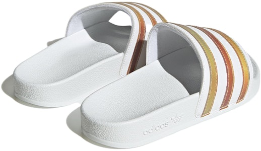 (Youth) adidas Originals Adilette Slides 'Cloud White Multicolor' HQ8547 Lookbook (Youth) adidas Originals Adilette Slides 'Cloud White Multicolor' HQ8547