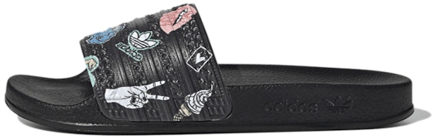 (Youth) adidas Adilette Slide J 'Empowering Graphics - Black' FX6350 (Youth) adidas Adilette Slide J 'Empowering Graphics - Black' FX6350