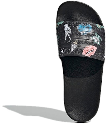 (Youth) adidas Adilette Slide J 'Empowering Graphics - Black' FX6350 Purchase (Youth) adidas Adilette Slide J 'Empowering Graphics - Black' FX6350