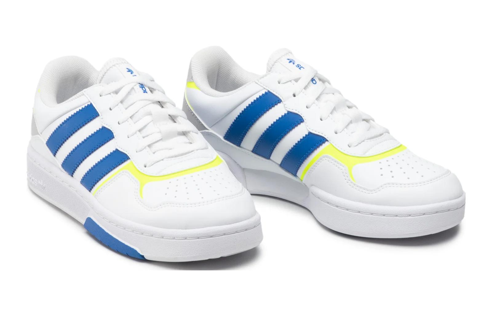 Lookbook 大童 adidas Originals Courtic 休閒 耐磨輕便 低筒 兒童板鞋 白藍