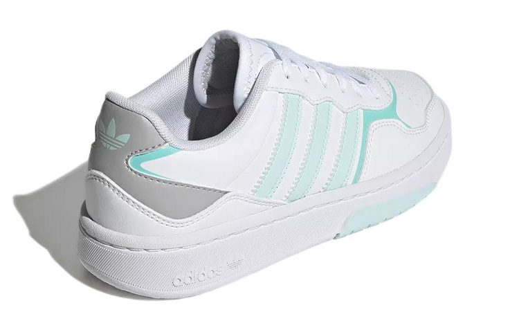 Shop 大童 adidas Originals Courtic 休閒 耐磨輕便 低幫 兒童板鞋 白綠