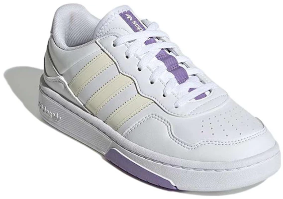 大童 adidas Originals Courtic J 休閒 防滑耐磨 低幫 兒童板鞋 白紫 Lookbook 大童 adidas Originals Courtic J 休閒 防滑耐磨 低幫 兒童板鞋 白紫