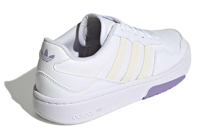 Shop 大童 adidas Originals Courtic J 休閒 防滑耐磨 低幫 兒童板鞋 白紫