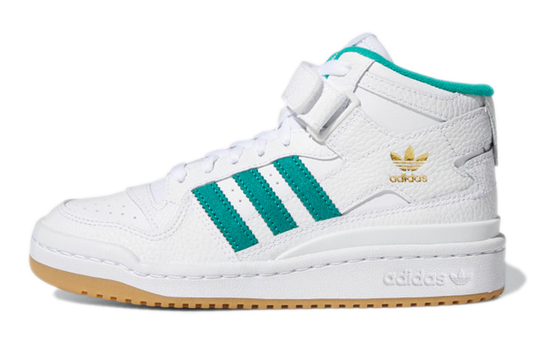 (Youth) adidas Originals Forum Mid Shoes 'Cloud White Glory Green' H00733