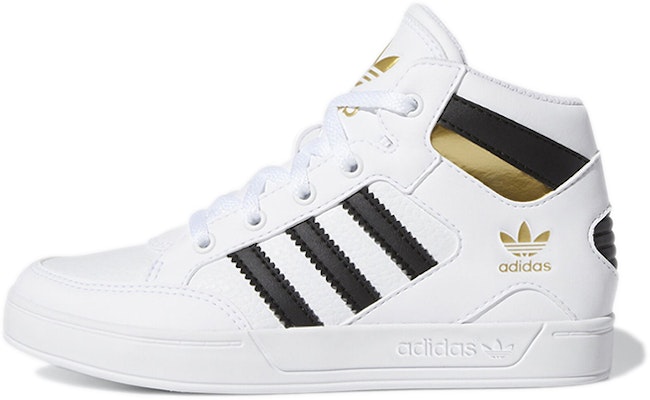 (Youth) adidas Originals Hard Court Hi Shoes 'White Black Gold' FV5737 Buy (Youth) adidas Originals Hard Court Hi Shoes 'White Black Gold' FV5737