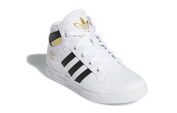 (Youth) adidas Originals Hard Court Hi Shoes 'White Black Gold' 圖 3