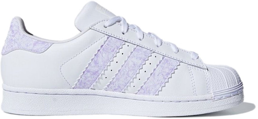 Youth adidas Originals Superstar J White Purple CG6612 CG6612