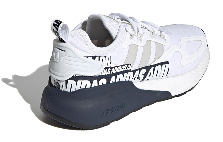 Shop 大童 adidas Originals ZX 2K Boost J 白灰藍
