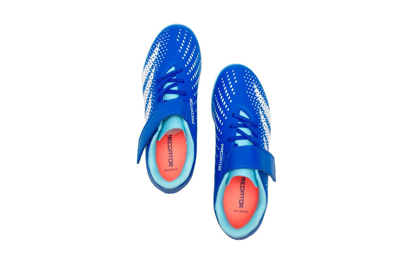 Order 大童 adidas Predator 舒適系帶 防踢耐磨 兒童足球鞋 藍白