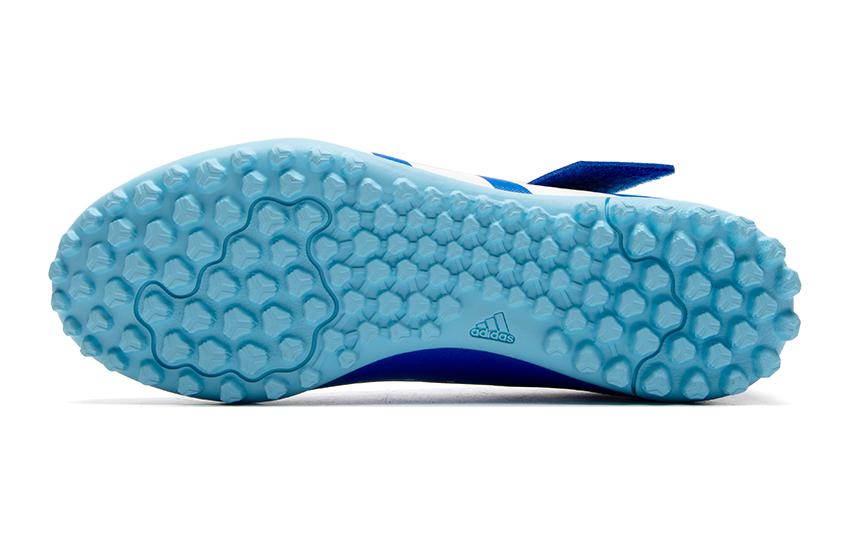 Shop 大童 adidas Predator 舒適系帶 防踢耐磨 兒童足球鞋 藍白