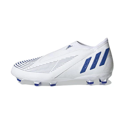 (Youth) adidas Predator Edge.3 Laceless FG J 'White Hi-Res Blue'