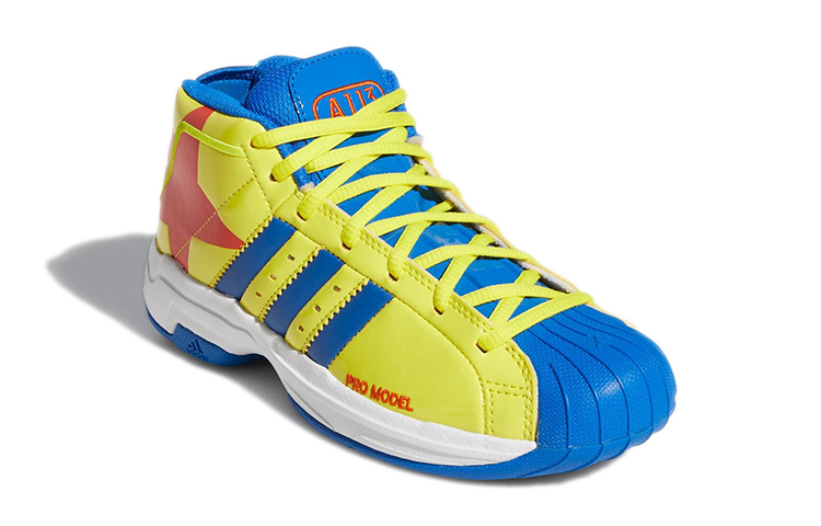 Lookbook 大童 adidas PRO Model 2G J 耐磨防滑 中筒 場上籃球鞋 黃藍