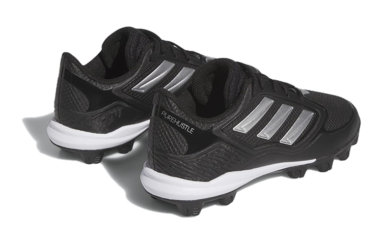 Shop (JR) adidas PureHustle 3 MD J ''Schwarz Silber Metallic'' IG7142