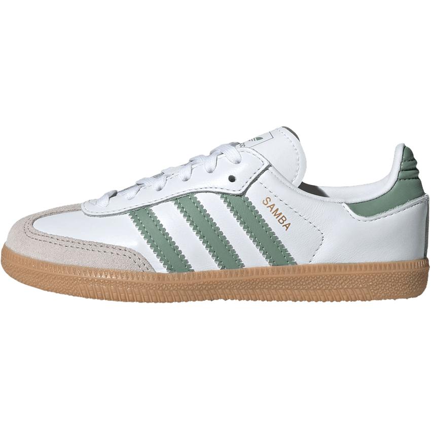 (Youth) adidas Samba OG C 'White Silver Green' JP5483