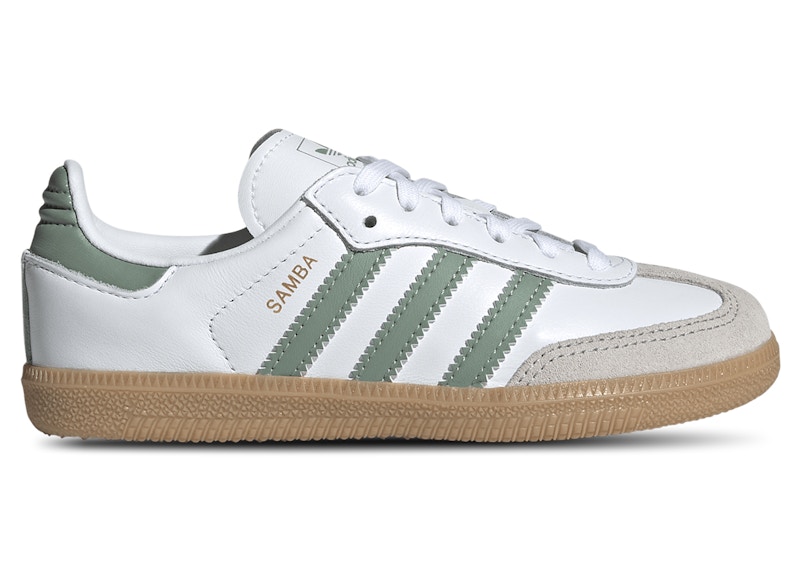 (Youth) adidas Samba OG C 'White Silver Green' JP5483